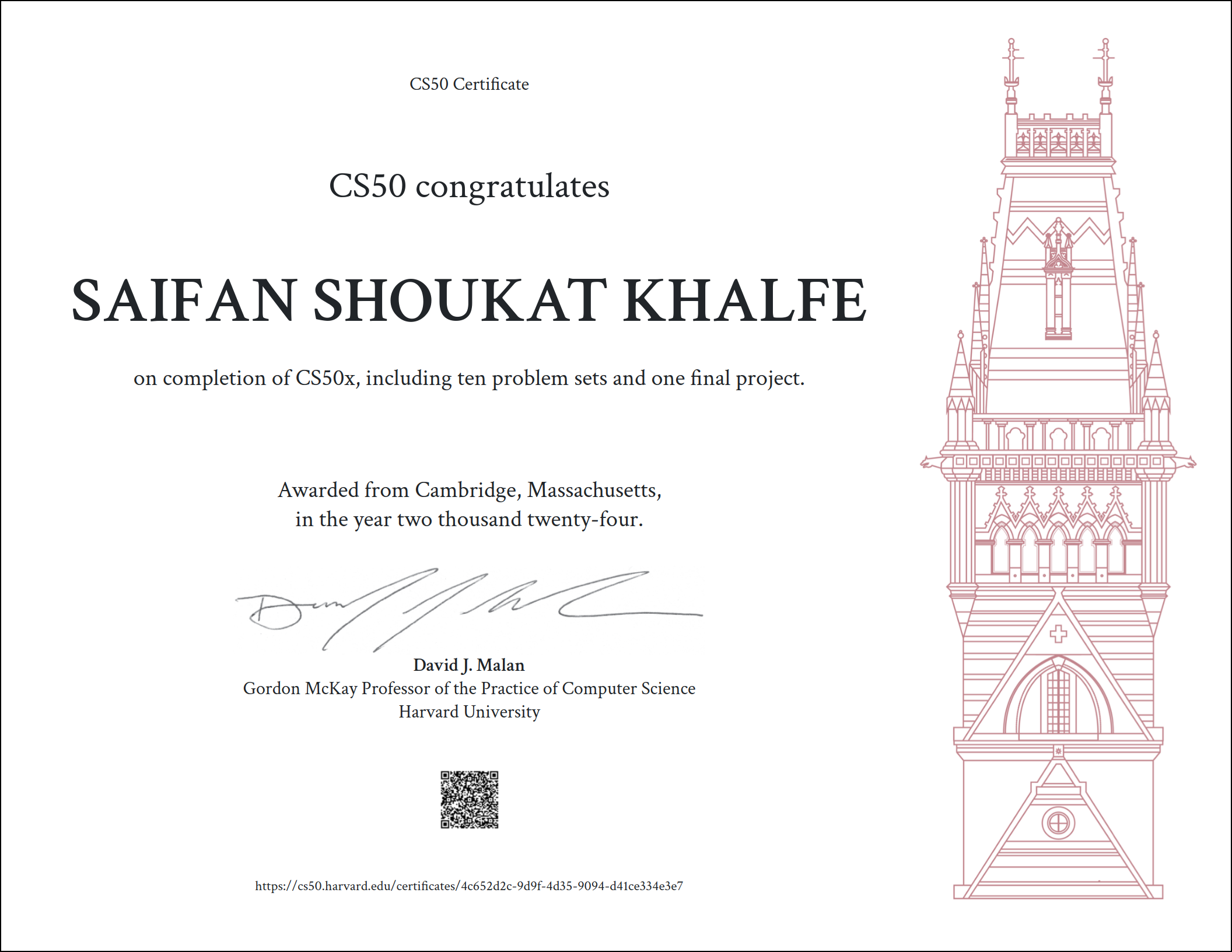 CS50x Certificate