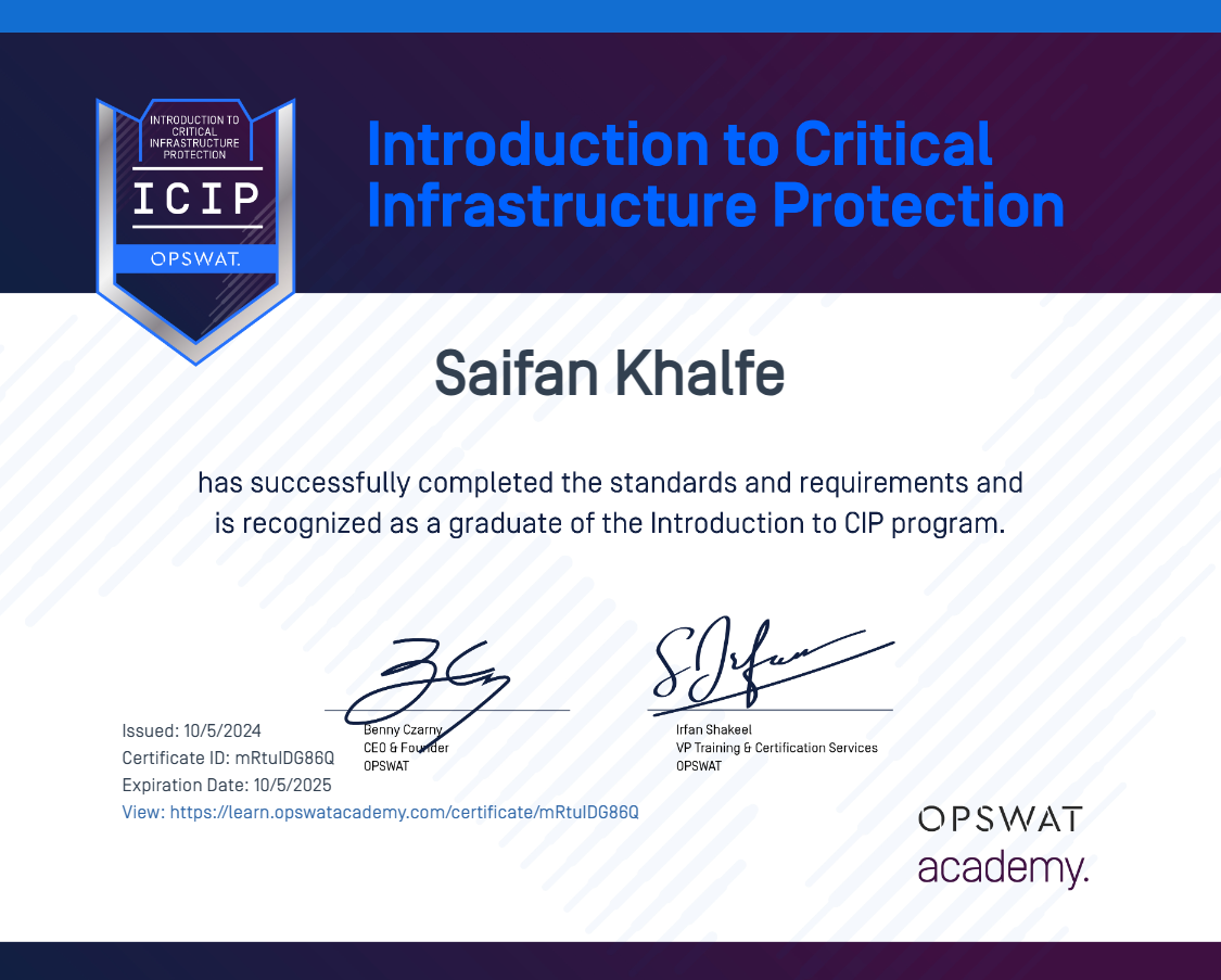 Critical Infrastructure Protection